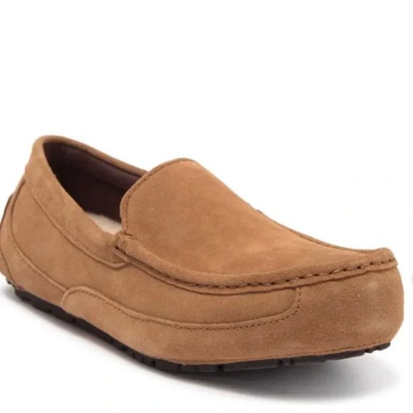 UGG Other - UGG Alder UGGpure Lined Suede Moccasin Wool Slipper Beige Tan 8